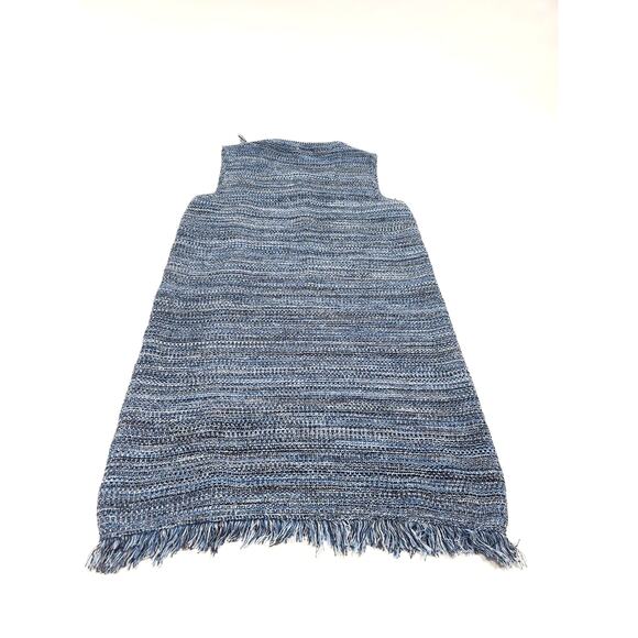 Anthropologie Holding Horses Blue sweater fringe dress women's medium - Picture 8 of 9